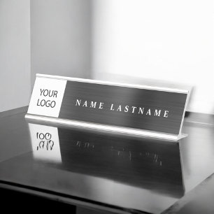 Custom Logo Executive Black Professional Desk Name Plate