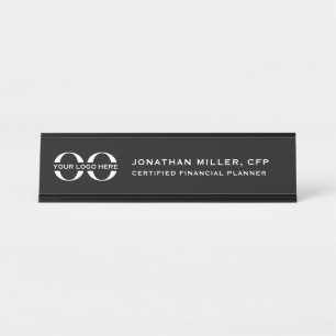 Custom Logo Executive Black Professional Desk Name Plate