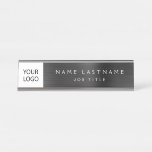 Custom Logo Executive Black Professional Desk Name Plate