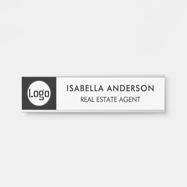 Custom Logo Executive Black Professional Door Sign (Front)