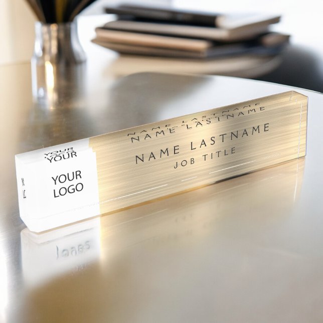 Custom Logo Executive Gold Professional Nameplate (Creator Uploaded)