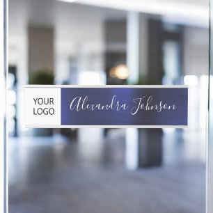 Custom Logo Executive Navy Blue Professional Door Sign
