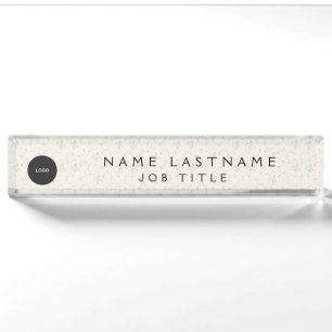 Custom Logo Executive Navy Blue Professional Nameplate
