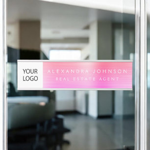 Custom Logo Executive Orange Pink Professional Door Sign