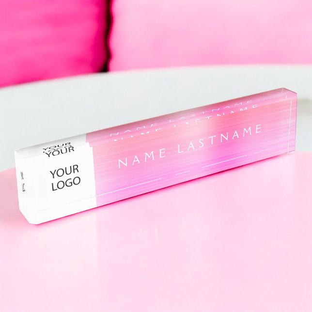 Custom Logo Executive Pastel Professional Nameplate (Creator Uploaded)