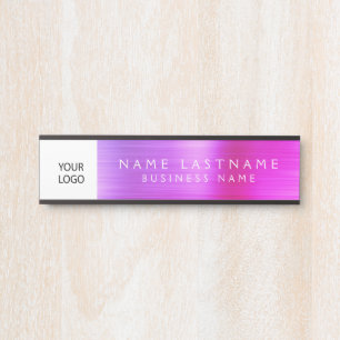 Custom Logo Executive Purple Pink Professional Door Sign