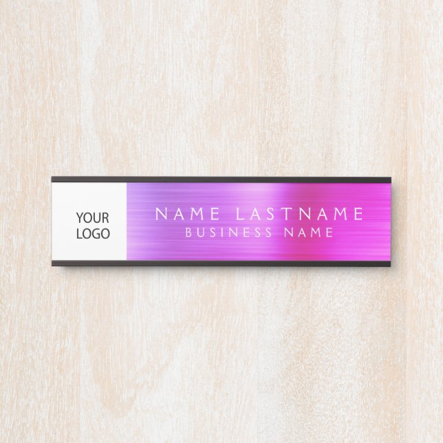 Custom Logo Executive Purple Pink Professional Door Sign (Front)