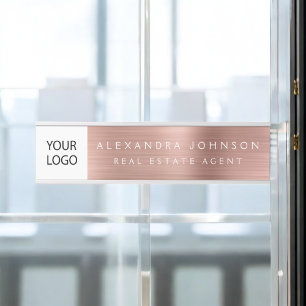 Custom Logo Executive Rose Gold Pink Professional Door Sign
