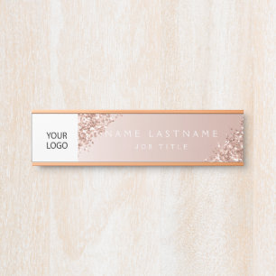 Custom Logo Executive Rose Gold Professional Door Sign