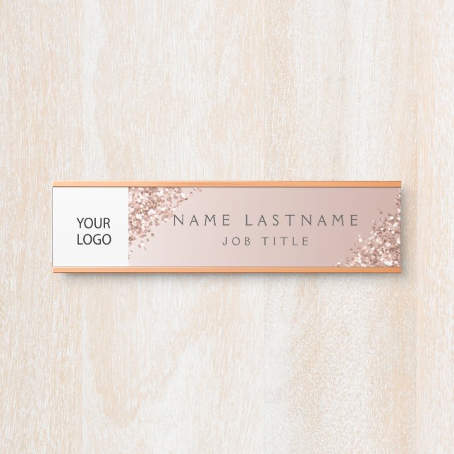 Custom Logo Executive Rose Gold Professional Door Sign (Front)