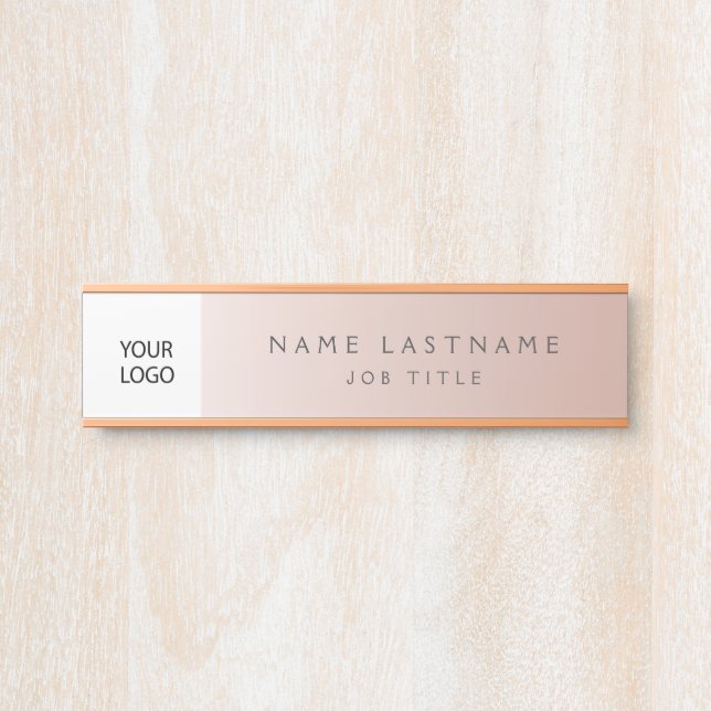 Custom Logo Executive Rose Gold Professional Door Sign (Front)