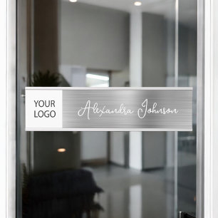 Custom Logo Executive Silver Professional Door Sign