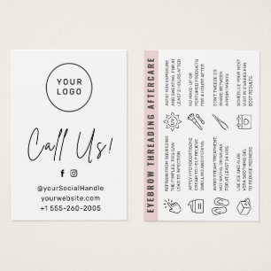 Custom Logo Eyebrow Threading Aftercare Card