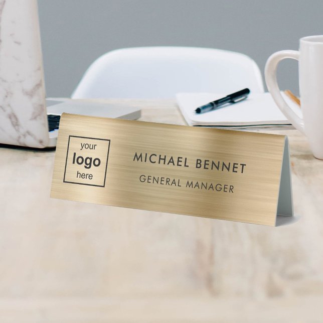 Custom Logo Faux Gold Metal Professional Business (Creator Uploaded)