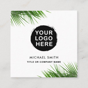 Custom logo feminine minimalist logo circle square business card