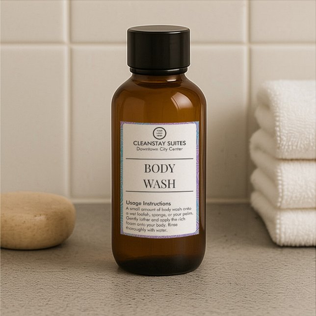 Custom Logo Floral Border Body Wash Label Stickers (Creator Uploaded)