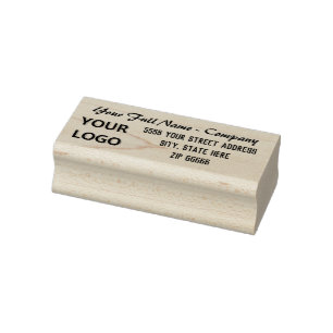 Custom Logo Full Name Address Rubber Stamp