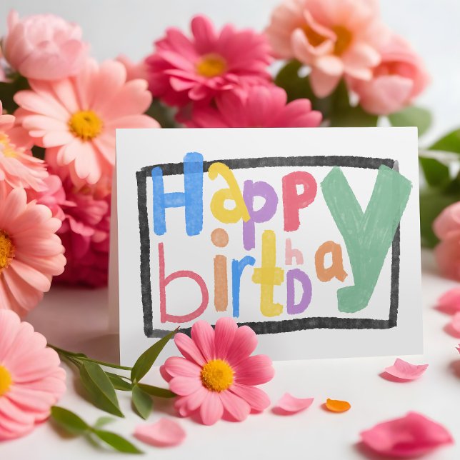 Custom Logo Fun Cute Colourful Business Birthday Card (Creator Uploaded)