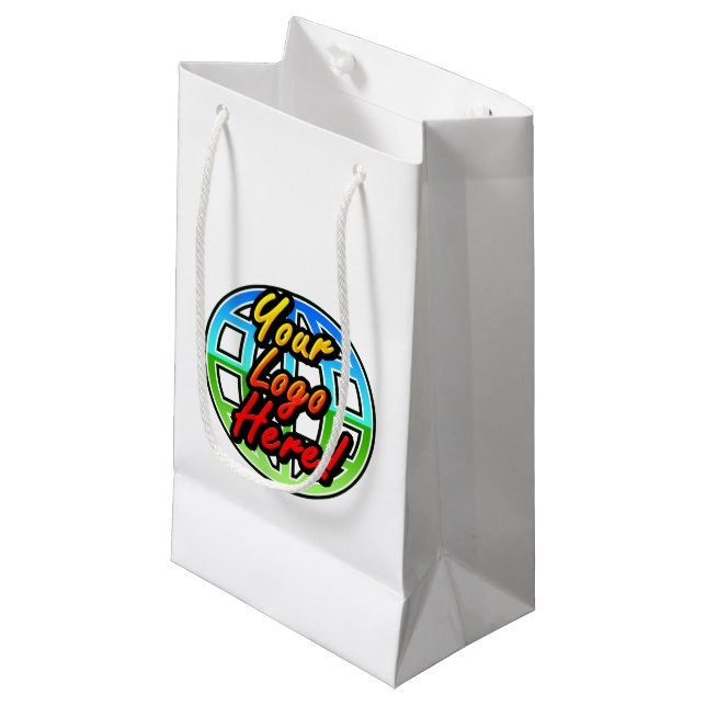Custom Logo Gift Bag, No Minimum Quantity Small Gift Bag (Front Angled)