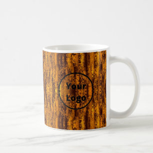 Custom logo gold and black pixel pattern coffee mug
