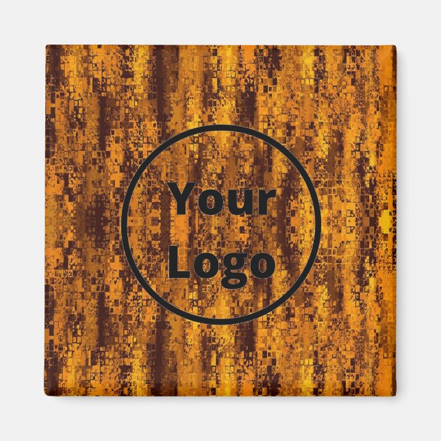 Custom logo gold and black pixel pattern magnet (Front)