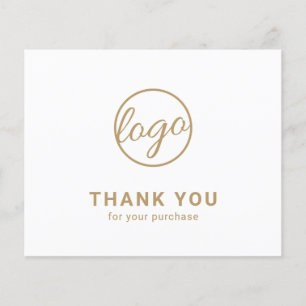 Custom Logo Gold Budget Thank You Card