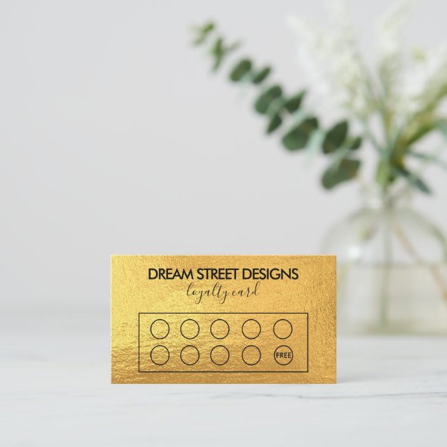 Custom Logo Gold Loyalty Card (Standing Front)