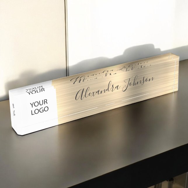 Custom Logo Gold Modern Elegant Professional Nameplate (Creator Uploaded)