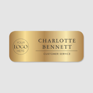 Custom Logo Gold Print Office Employee Staff Name Tag