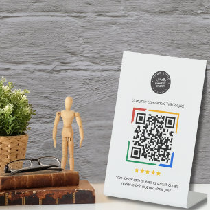 Custom Logo Google Review QR Code Pedestal Sign