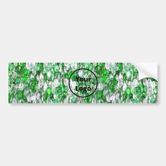 Custom logo green and clear glass crystal balls bumper sticker (Front)