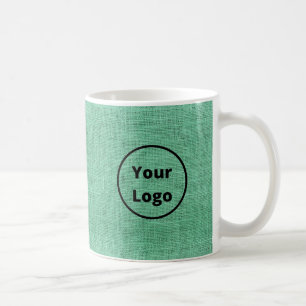 Custom logo green burlap coffee mug