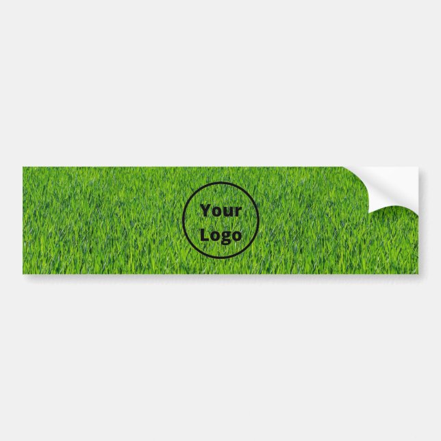 Custom logo green grass bumper sticker (Front)