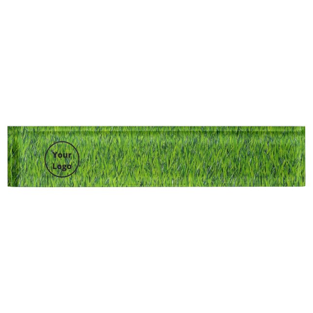 Custom logo green grass nameplate (Front)
