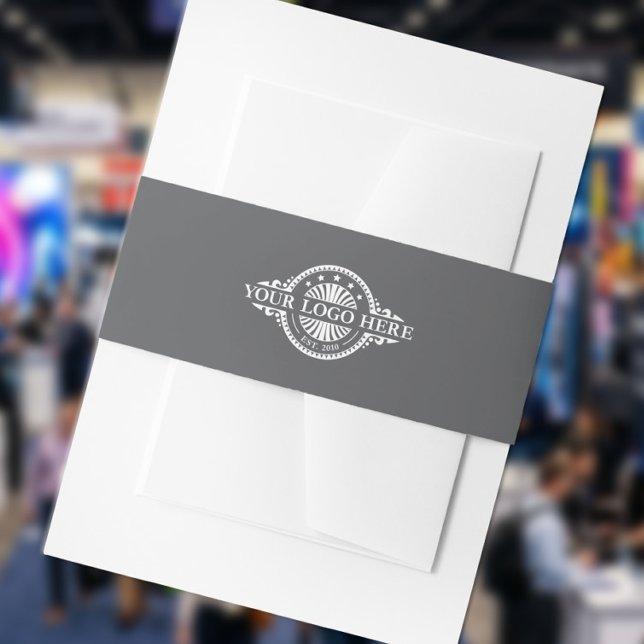 Custom Logo Grey Invitation Belly Band (Creator Uploaded)
