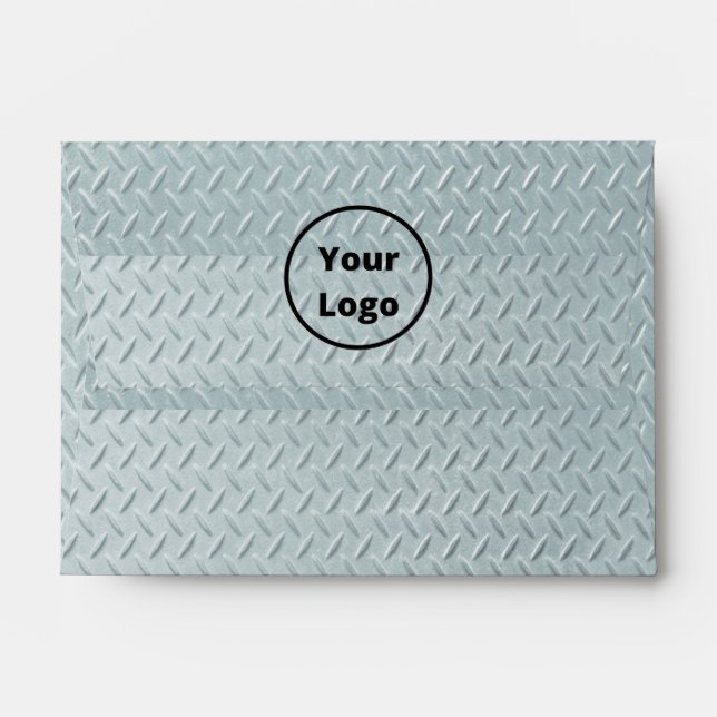 Custom logo grey metal print envelope (Back (Top Flap))