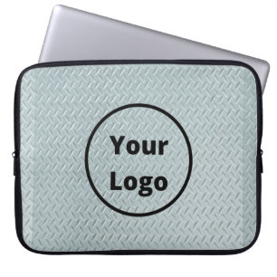 Custom logo grey metal print laptop sleeve