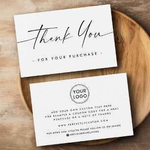 Custom logo handwritten script thank you insert
