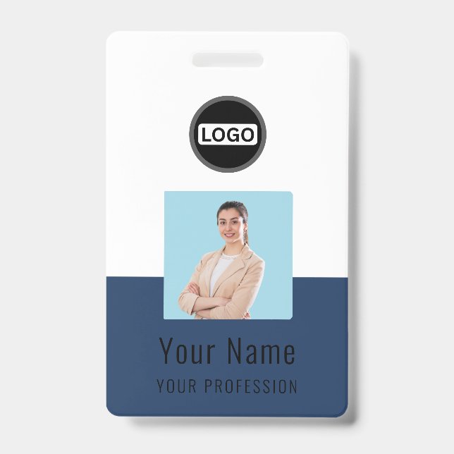 Custom Logo ID Card | Personalized Photo & Text Badge (Front)