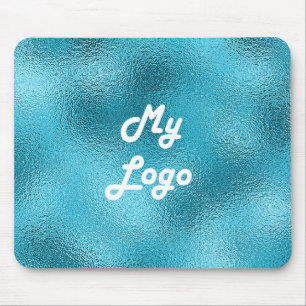 Custom logo image business blue metal mouse mat