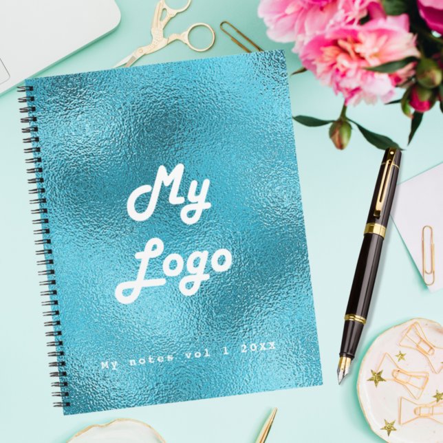 Custom logo image business blue notebook (Creator Uploaded)