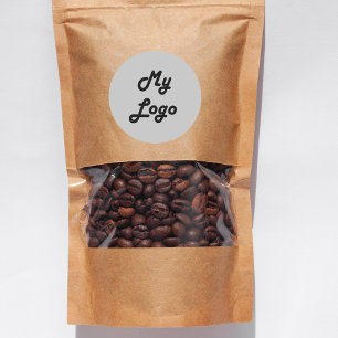 Custom logo image business grey classic round sticker