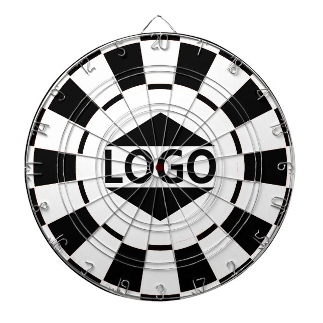 Custom Logo Image on Black and White Dartboard (Front)
