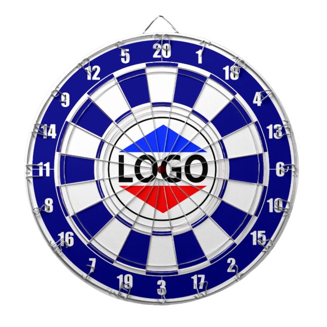 Custom Logo Image on Blue & White Dartboard (Front)