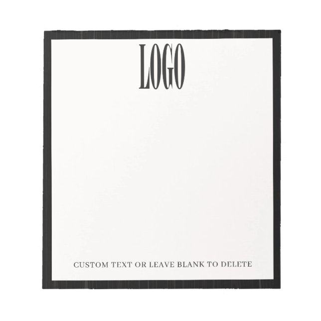 Custom Logo Image Pic Wooden Business Office Black Notepad (Front)
