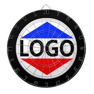 Custom Logo Image with Round Black Frame Dartboard