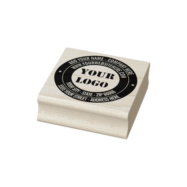 Custom Logo Info Address Round Rubber Stamp (Stamp)