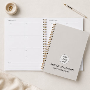Custom Logo Interior Designer Beige Business Planner