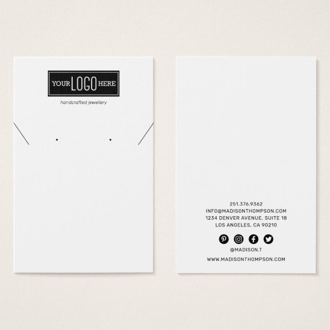 Custom Logo Jewellery | Necklace Earrings (Front & Back)