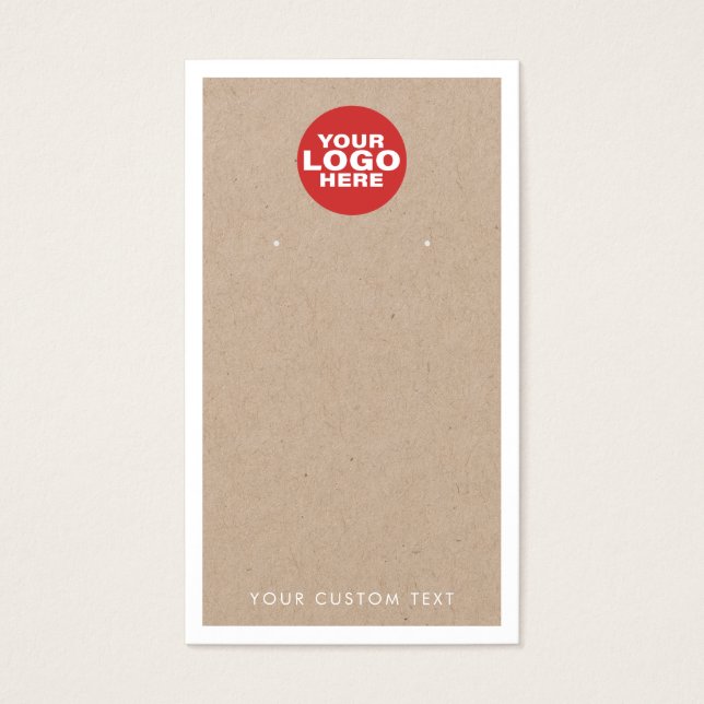 Custom Logo Kraft Earring Jewellery Display Card (Front)
